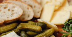 A loaf of bread with pickles