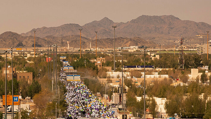 Departing from Minaa after just two days of stoning the jamaraat